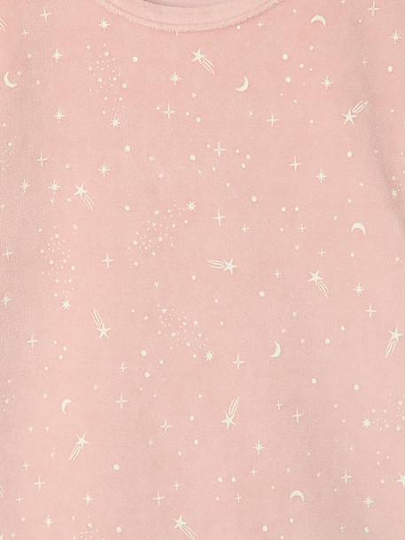 Set van 2 lange velours pyjama's roze (poederkleur) - vertbaudet enfant 