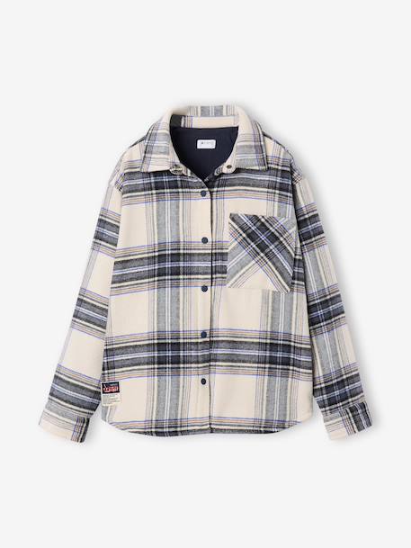 Gevoerde flanellen blouse jongen hazelnoot - vertbaudet enfant 