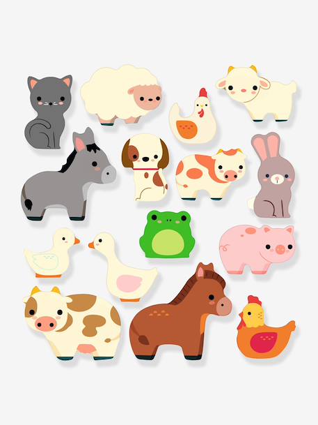 Afneembare stickers met boerderijdieren rood - vertbaudet enfant 