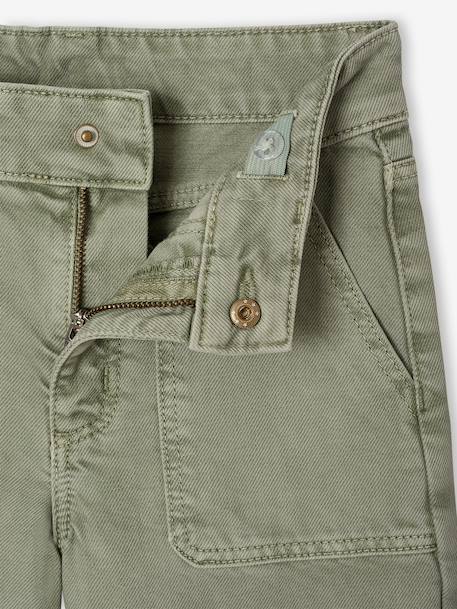 Wijd uitlopende broek voor meisjes medium Morpho groengrijs+kaki+koraal+oudroze - vertbaudet enfant 