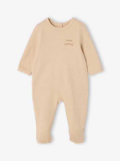Lot de 3 dors bien bébé ouverture dos écru+vert sauge - vertbaudet enfant 