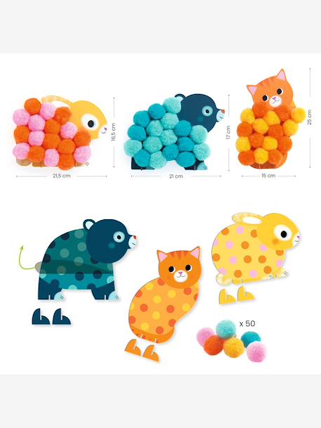 Pomponcollage dieren DJECO groen - vertbaudet enfant 