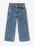 Jean large fille brodé bleu foncé+bleu jean+bleu moyen+denim bleached - vertbaudet enfant 