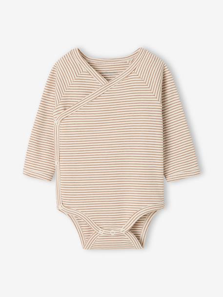 Lot de 3 bodies naissance manches longues cappuccino - vertbaudet enfant 