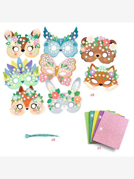 Set van 5 DIY dierenmaskers rozen - vertbaudet enfant 