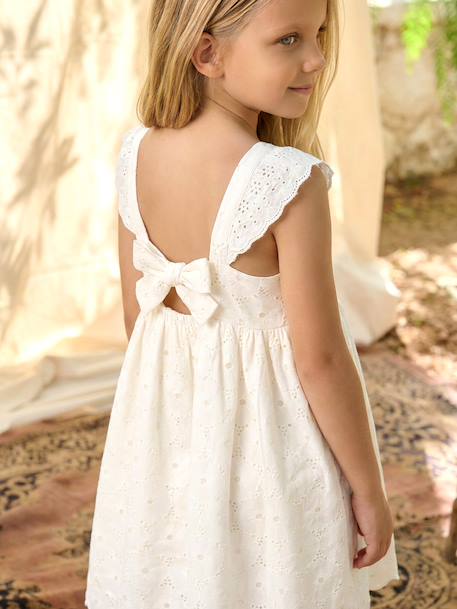 Robe fille broderie anglaise coton blanc - vertbaudet enfant 