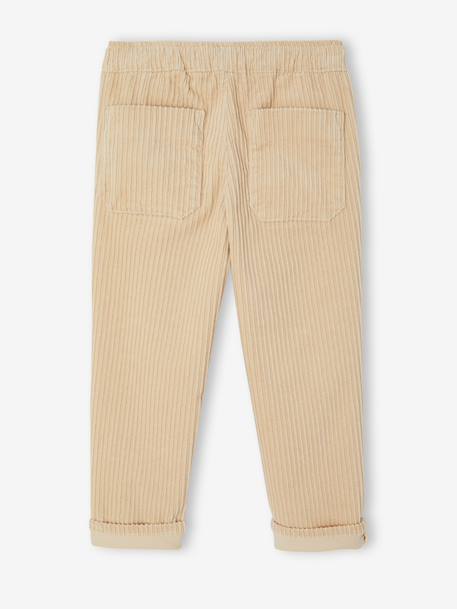 Pantalon en velours côtelé garçon facile à enfiler beige+bleu ardoise+marine - vertbaudet enfant 