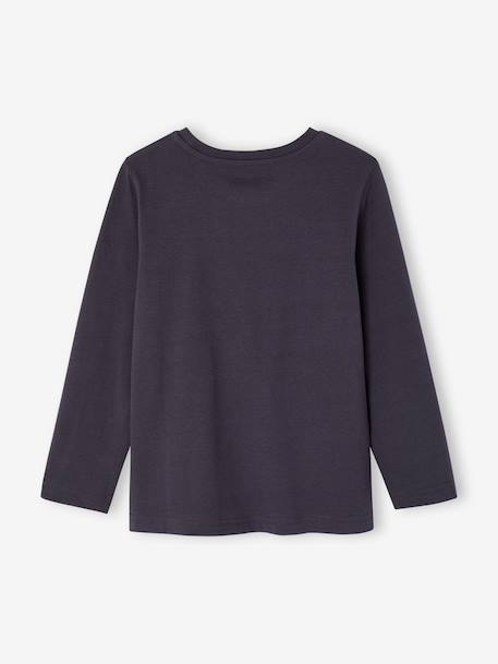 T-shirt manches longues garçon blanc chiné+bordeaux+gris ardoise - vertbaudet enfant 