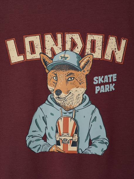 T-shirt manches longues garçon blanc chiné+bordeaux+gris ardoise - vertbaudet enfant 