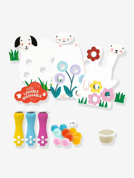 Coffret d’activités points et pompons vert - vertbaudet enfant 