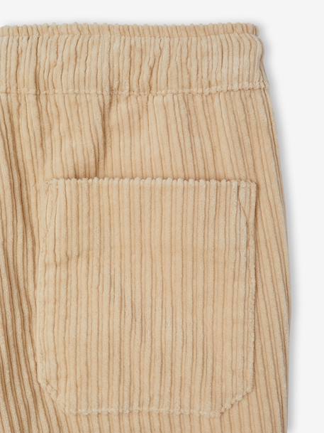 Pantalon en velours côtelé garçon facile à enfiler beige+bleu ardoise+marine - vertbaudet enfant 