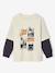 T-shirt manches longues garçon effet superposé écru - vertbaudet enfant 