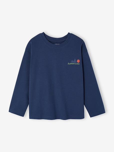 T-shirt manches longues garçon bleu océan+ocre+vert sapin - vertbaudet enfant 