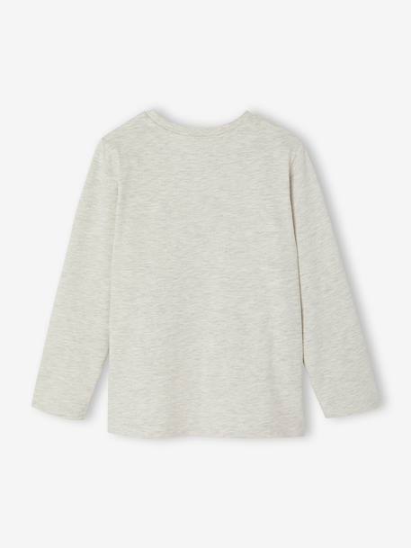 T-shirt manches longues garçon blanc chiné+bordeaux+gris ardoise - vertbaudet enfant 