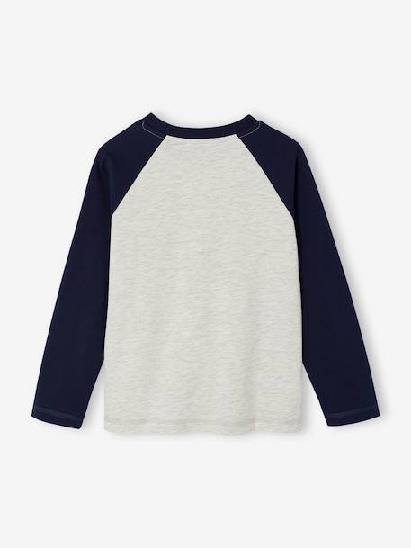 T-shirt manches longues garçon marine+ocre+vert - vertbaudet enfant 