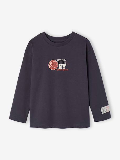 T-shirt manches longues garçon gris ardoise - vertbaudet enfant 