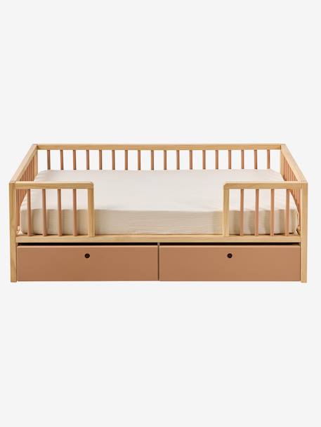 Lit enfant avec grands rangements 70x140 cm CACHE-RÊVES cannelle - vertbaudet enfant 