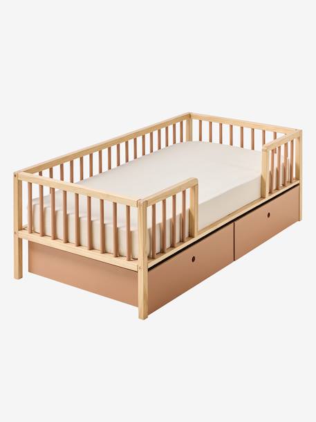 Lit enfant avec grands rangements 70x140 cm CACHE-RÊVES cannelle - vertbaudet enfant 