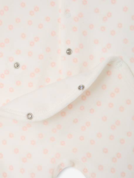 Set van 3 velours babypyjama's gemêleerd beige+gemêleerd grijs+saliegroen - vertbaudet enfant 