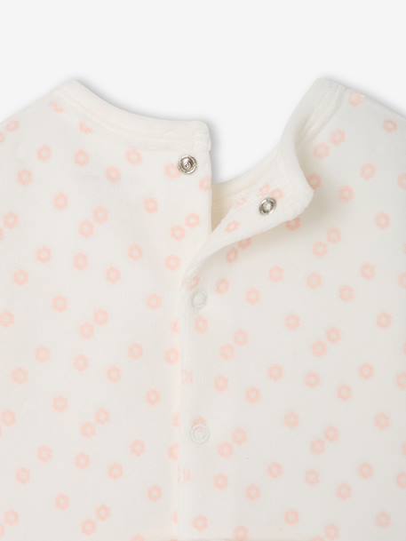 Set van 3 velours babypyjama's gemêleerd beige+gemêleerd grijs+saliegroen - vertbaudet enfant 