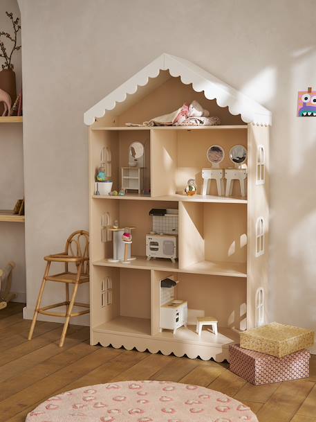 Bibliothèque enfant feston bois maison rose - vertbaudet enfant 