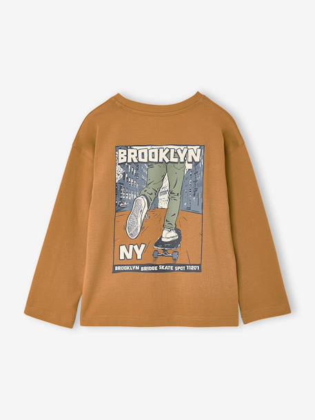 T-shirt manches longues garçon bleu océan+ocre+vert sapin - vertbaudet enfant 