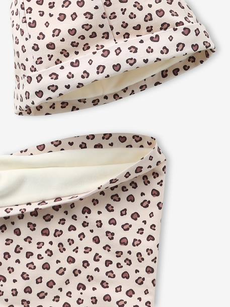 Meisjesset muts en colsjaal van jersey beige - vertbaudet enfant 