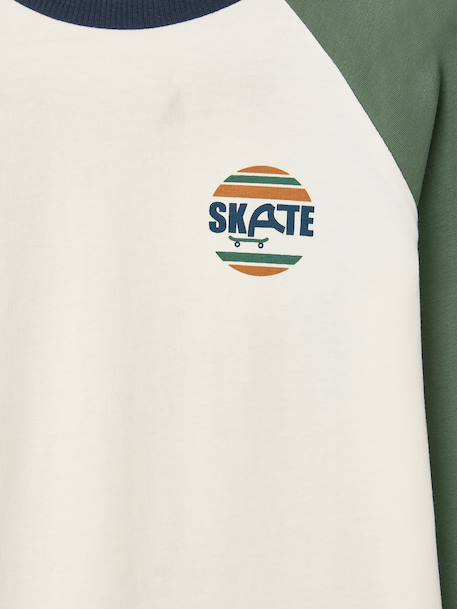 T-shirt manches longues garçon bordeaux+ocre+vert sauge - vertbaudet enfant 