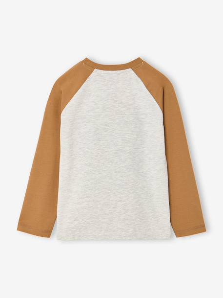 T-shirt manches longues garçon marine+ocre+vert - vertbaudet enfant 
