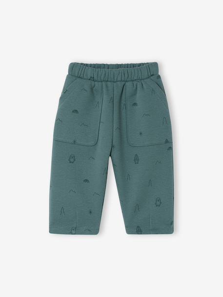 Pantalon large bébé garçon beige+vert émeraude - vertbaudet enfant 