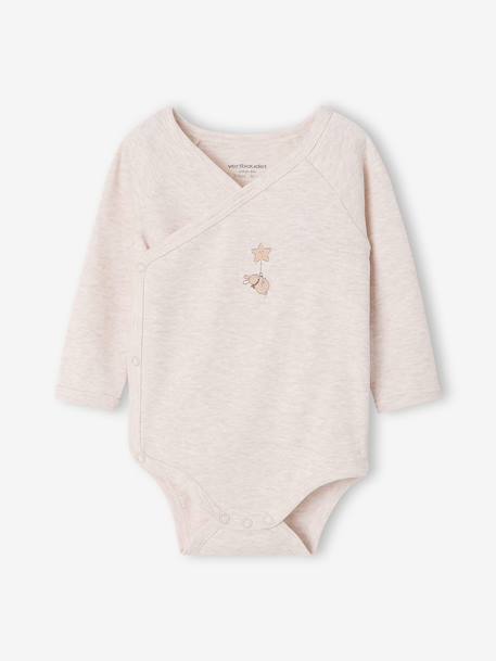 Set van 3 babyrompers met lange mouwen cappuccino - vertbaudet enfant 