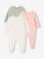 Set van 3 velours babypyjama's gemêleerd beige+gemêleerd grijs+saliegroen - vertbaudet enfant 