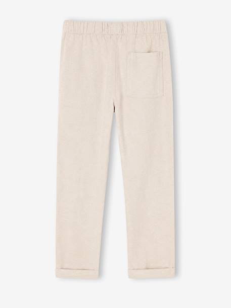 Pantalon garçon coton/lin léger beige chiné+bleu nuit+vert sauge - vertbaudet enfant 