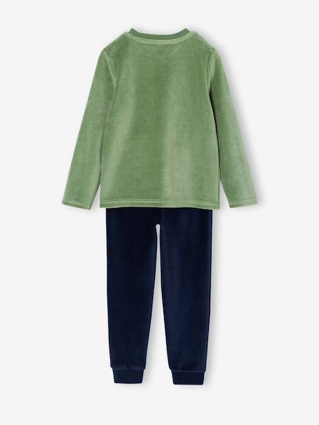 Set van 2 velours jongenspyjama's groen - vertbaudet enfant 