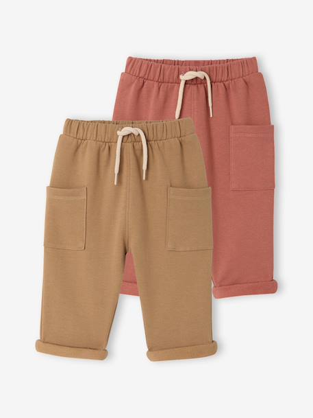Lot de 2 pantalons bébé garçon terracotta - vertbaudet enfant 