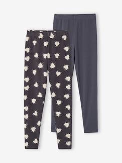 -Lot de 2 leggings fille Basics