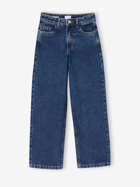 Jean droit fille bleu foncé+bleu moyen+denim gris - vertbaudet enfant 