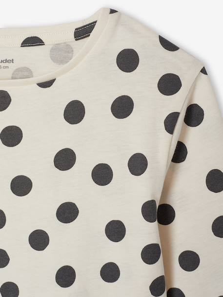 Set van 3 BASICS meisjesshirts met lange mouwen antraciet+ecru+grijsblauw+indigoblauw+koraal+zachtpaars - vertbaudet enfant 
