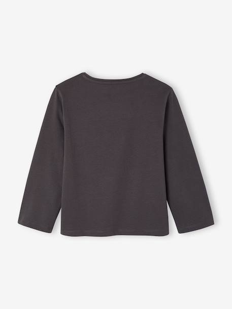 Set van 3 BASICS meisjesshirts met lange mouwen antraciet+ecru+grijsblauw+indigoblauw+koraal+zachtpaars - vertbaudet enfant 