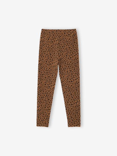 Legging met zebraprint voor meisjes, moeder-dochter capsule ENVIE DE FRAISE beige+chocoladebruin - vertbaudet enfant 
