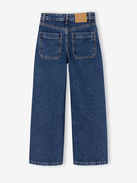 Jean droit fille bleu foncé+bleu moyen+denim gris - vertbaudet enfant 