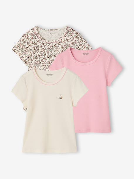 Set van 3 T-shirts met korte mouwen beige - vertbaudet enfant 