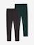 Lot 2 Leggings fille doublés maille polaire anthracite+prune - vertbaudet enfant 