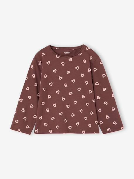 Lot de 3 t-shirts fille fantaisie manches longues anthracite+bleu grisé+corail+écru+indigo+mauve - vertbaudet enfant 