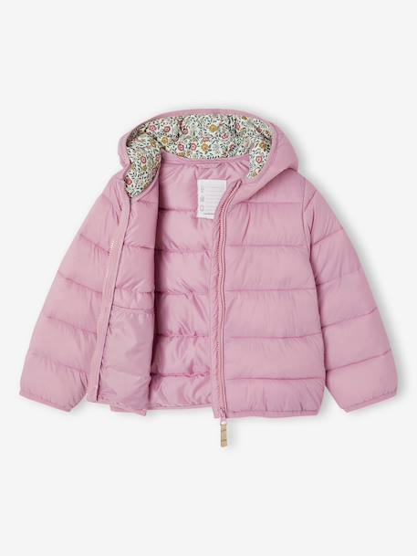 Doudoune fille légère à capuche lilas+marine+prune+rose+vert de gris - vertbaudet enfant 