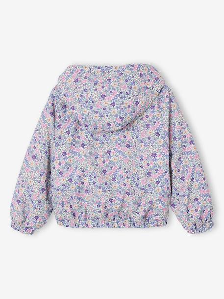 Coupe-vent fille à capuche réversible léopard/sherpa beige+vanille - vertbaudet enfant 