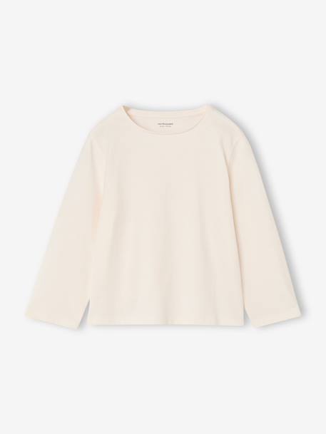 Lot de 3 t-shirts fille fantaisie manches longues anthracite+bleu grisé+corail+écru+indigo+mauve - vertbaudet enfant 