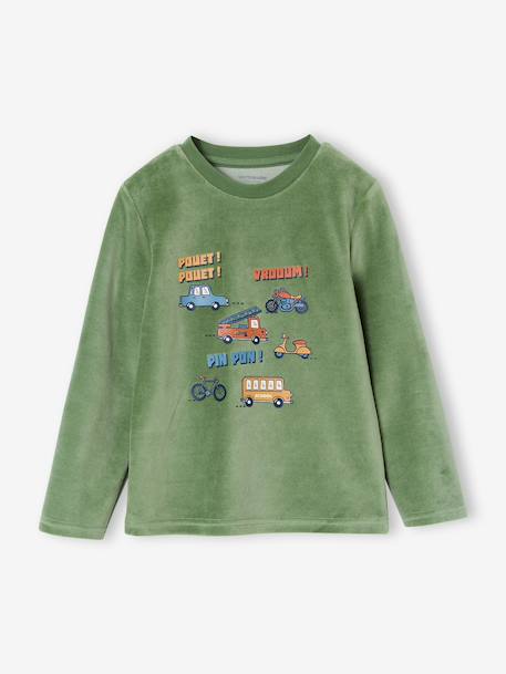 Set van 2 velours jongenspyjama's groen - vertbaudet enfant 