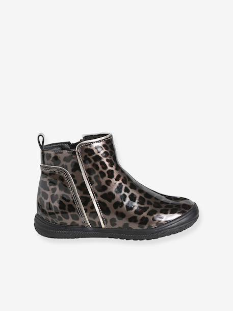 Meisjeslaarzen met rits kleutercollectie antraciet+bruin+zwart - vertbaudet enfant 
