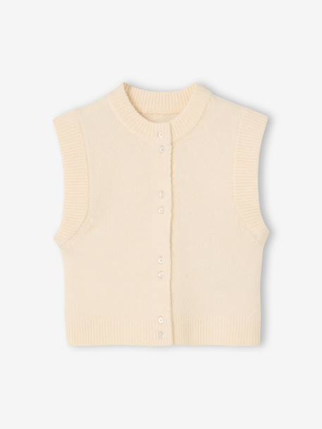 Gilet sans manches fille boutonné devant lilas+vanille - vertbaudet enfant 